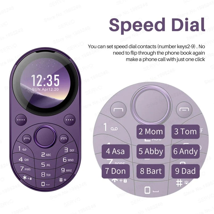 SERVO i15 Mini Dual SIM Miniature Circular 2G Feature Phone
