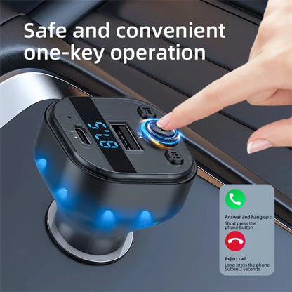 C1 Car Bluetooth MP3 Player Adapter Hands-free Charging Station with USB+Type-C Ports
