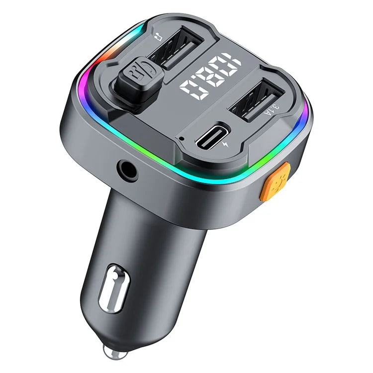C3 Bluetooth Hands-free Call Adapter FM Transmitter Car MP3 Music Player Type-C + Dual USB Car Charger
