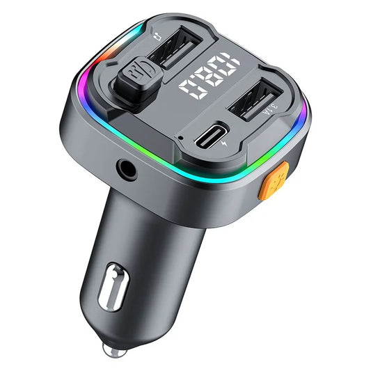 C3 Bluetooth Hands-free Call Adapter FM Transmitter Car MP3 Music Player Type-C + Dual USB Car Charger