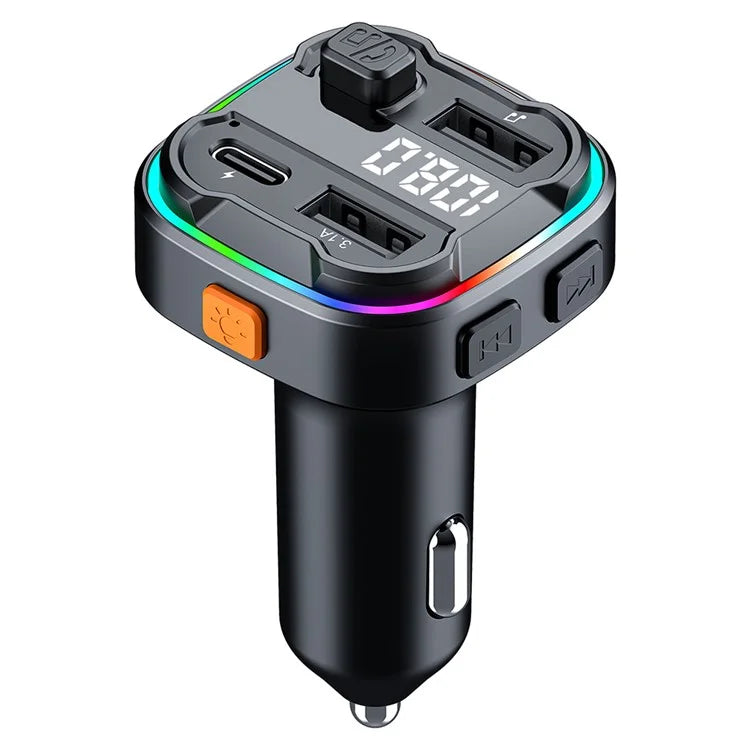 C3 Bluetooth Hands-free Call Adapter FM Transmitter Car MP3 Music Player Type-C + Dual USB Car Charger