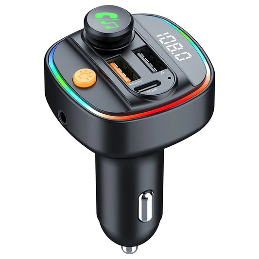 C4S Bluetooth 5.3 FM Transmitter with Digital Display for Car PD 30W+QC 3.0 Car Charger Audio MP3 Player