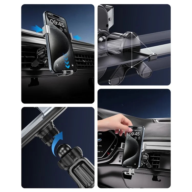 WEKOME WA-S58 K Captain Metal Gravity Car Holder Air Vent Cell Phone Mount Stand