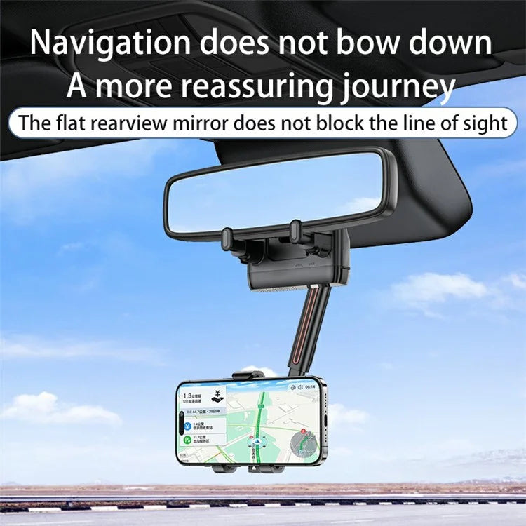 YESIDO C265 Car Rearview Mirror Phone Holder 360 Degree Rotating Mobile Phone Braceket