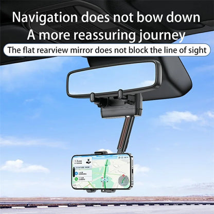 YESIDO C265 Car Rearview Mirror Phone Holder 360 Degree Rotating Mobile Phone Braceket