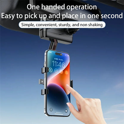 YESIDO C265 Car Rearview Mirror Phone Holder 360 Degree Rotating Mobile Phone Braceket