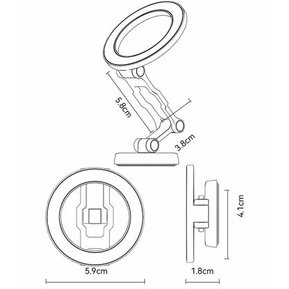 YESIDO C203 Magnetic Car Mount Phone Holder 360-Degree Rotation