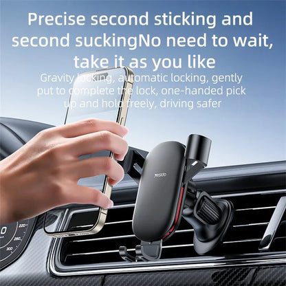 YESIDO C243 Car Air Vent Phone Holder ABS+Aluminum Alloy Gravity Phone Mount Braceket