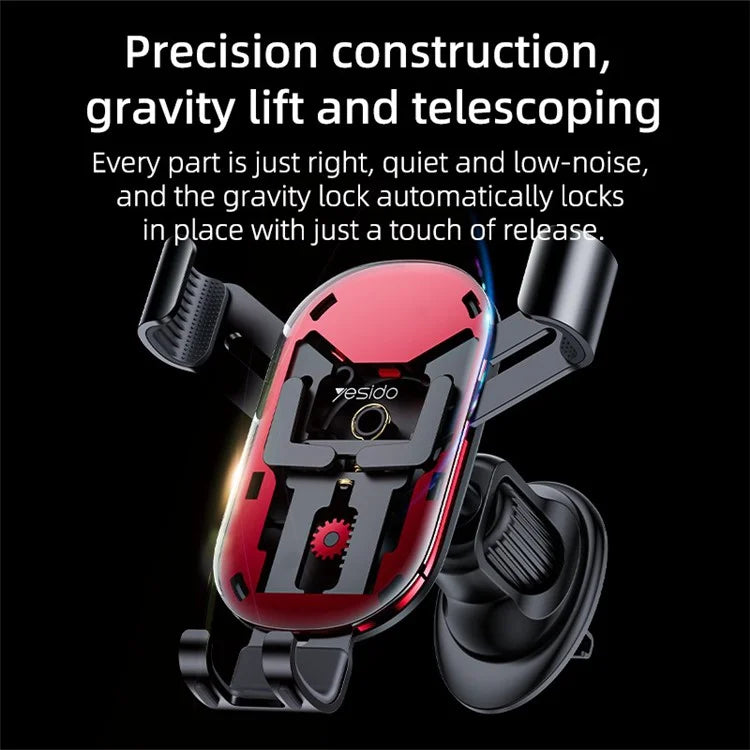 YESIDO C243 Car Air Vent Phone Holder ABS+Aluminum Alloy Gravity Phone Mount Braceket