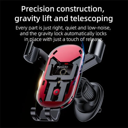 YESIDO C243 Car Air Vent Phone Holder ABS+Aluminum Alloy Gravity Phone Mount Braceket