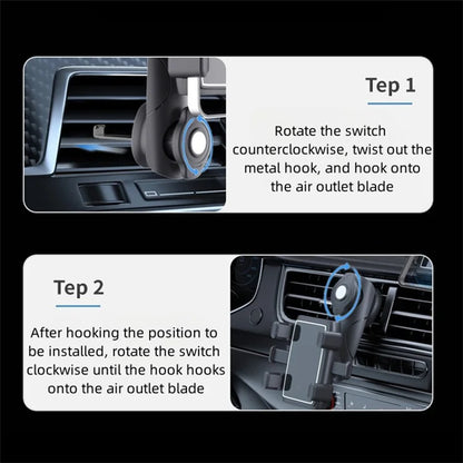 ZY-C243 Car Air Vent Hook Mount 360 Degree Rotation Mobile Phone Holder Bracket