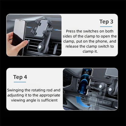 ZY-C243 Car Air Vent Hook Mount 360 Degree Rotation Mobile Phone Holder Bracket