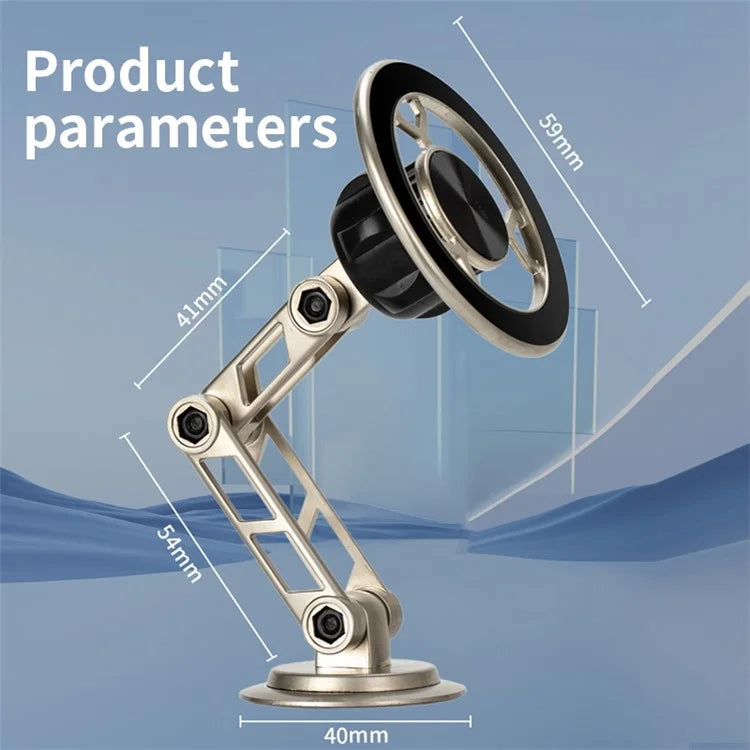 G188 Car Dashboard Magnetic Phone Holder Aluminum Alloy Adjustable Cellphone Stand