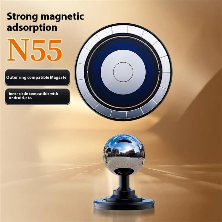 D58 Adhesive Bottom Alloy Car Mount Phone Bracket Magnetic Phone Holder