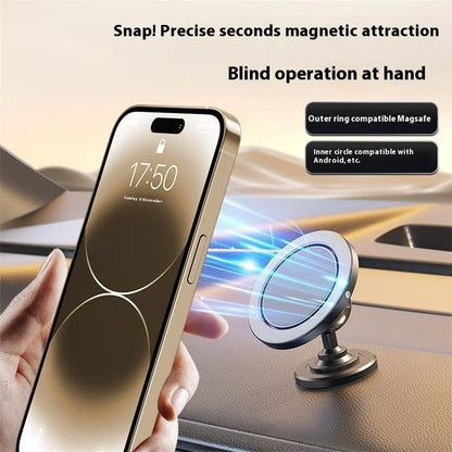 D58 Adhesive Bottom Alloy Car Mount Phone Bracket Magnetic Phone Holder