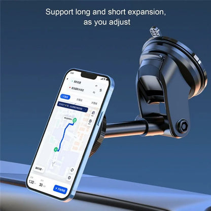 Q33 Car Dashboard Mount Suction Cup Base Telescopic Arm Magnetic Phone Holder Bracket