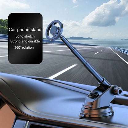 Q33 Car Dashboard Mount Suction Cup Base Telescopic Arm Magnetic Phone Holder Bracket