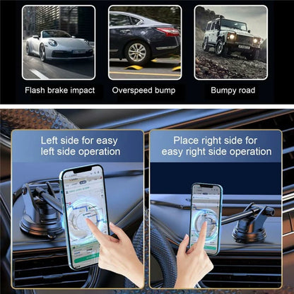 Q33 Car Dashboard Mount Suction Cup Base Telescopic Arm Magnetic Phone Holder Bracket