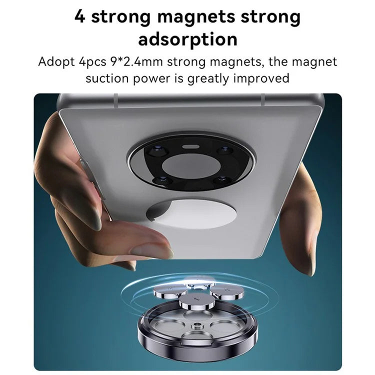 YESIDO C211 Round Magnetic Car Phone Holder Adhesive Zinc Alloy Cellphone Stand