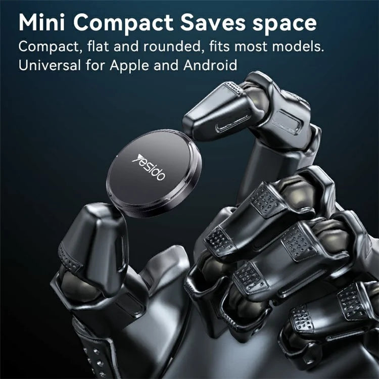 YESIDO C211 Round Magnetic Car Phone Holder Adhesive Zinc Alloy Cellphone Stand