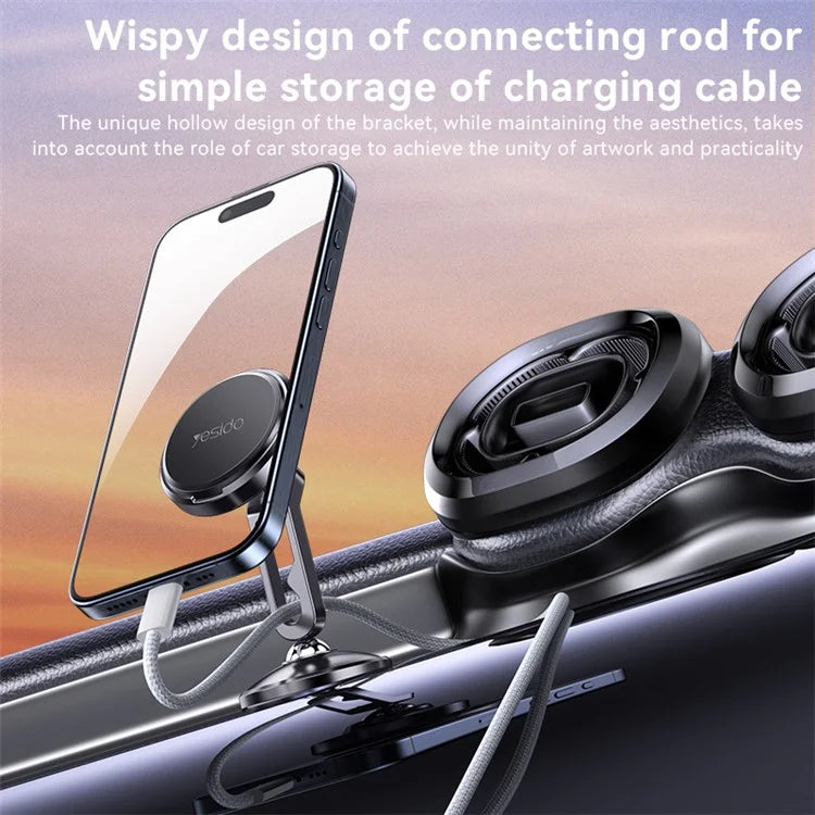 YESIDO C210 Dual Ball Head Design Magnetic Car Phone Holder Zinc Alloy Cellphone Stand