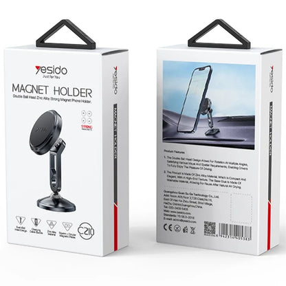YESIDO C210 Dual Ball Head Design Magnetic Car Phone Holder Zinc Alloy Cellphone Stand