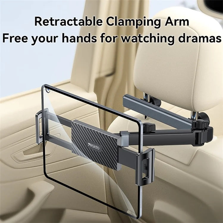 YESIDO C294 Car Seat Back Phone Tablet Holder Foldable Car Headrest Mount Phone Bracket