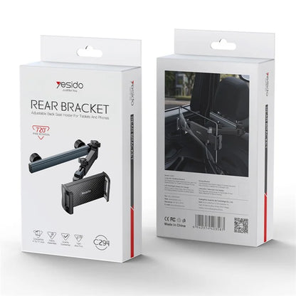 YESIDO C294 Car Seat Back Phone Tablet Holder Foldable Car Headrest Mount Phone Bracket