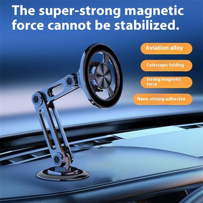 XWJ-YC08 Car Dashboard Magnetic Phone Holder Aluminum Alloy 360-Degree Rotation Cellphone Stand