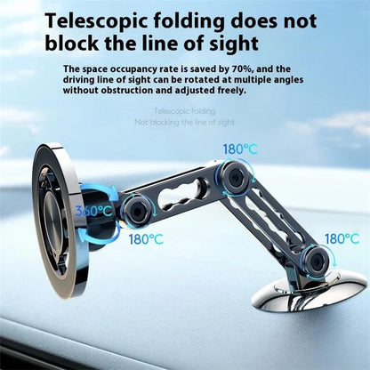 XWJ-YC08 Car Dashboard Magnetic Phone Holder Aluminum Alloy 360-Degree Rotation Cellphone Stand