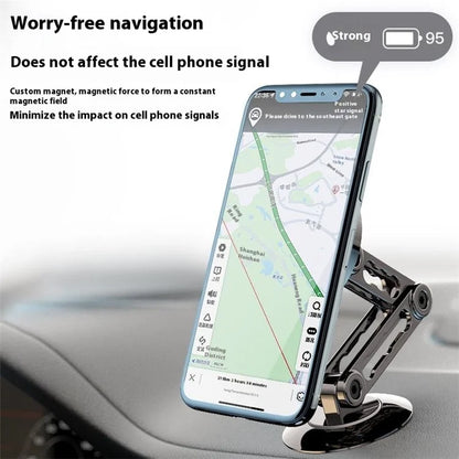 XWJ-YC08 Car Dashboard Magnetic Phone Holder Aluminum Alloy 360-Degree Rotation Cellphone Stand