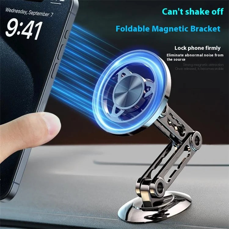 XWJ-YC08 Car Dashboard Magnetic Phone Holder Aluminum Alloy 360-Degree Rotation Cellphone Stand