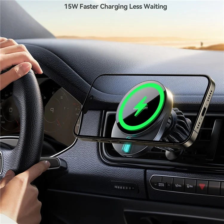 JOYROOM JR-ZS409 15W Magnetic Wireless Charger Holder Car Air Vent Charging Stand