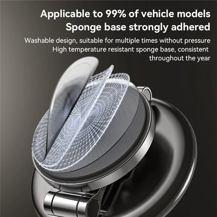 YESIDO C306 15W Magnetic Phone Wireless Charger Zinc Alloy Car Dashboard Phone Charging Stand