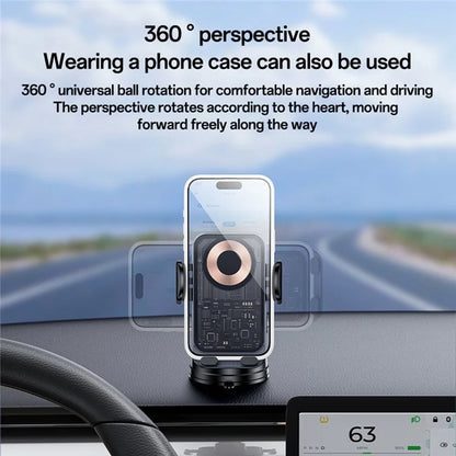 YESIDO C307 Phone Holder Stand 15W Wireless Charger Car Dashboard Suction Cup Bracket Auto Clamping