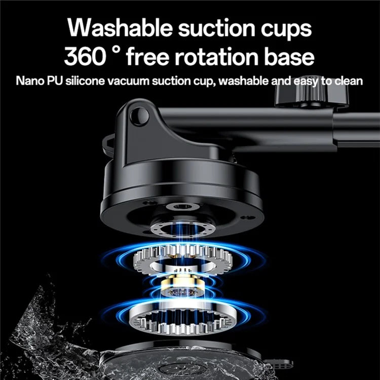 YESIDO C307 Phone Holder Stand 15W Wireless Charger Car Dashboard Suction Cup Bracket Auto Clamping