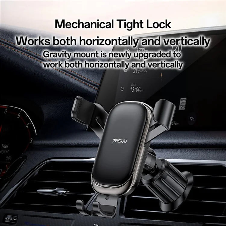 YESIDO C247 Gravity Sensing Phone Clamp Cell Phone Holder Car Air Vent Mount Bracket