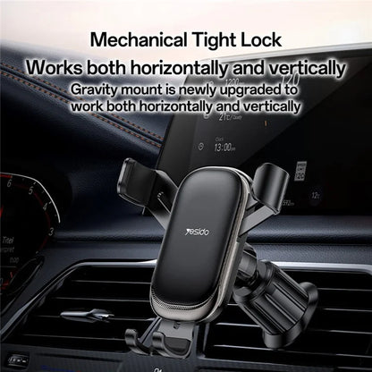 YESIDO C247 Gravity Sensing Phone Clamp Cell Phone Holder Car Air Vent Mount Bracket