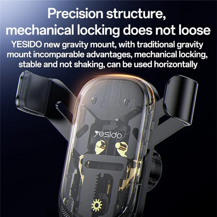 YESIDO C247 Gravity Sensing Phone Clamp Cell Phone Holder Car Air Vent Mount Bracket