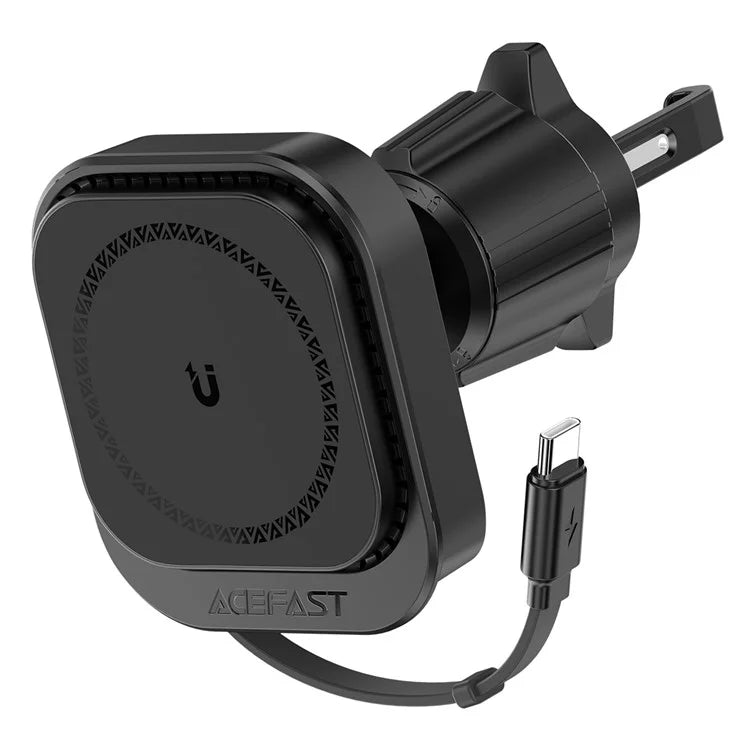 ACEFAST D32 Phone Wireless Charger Car Air Vent Phone Charger with Retractable Cable