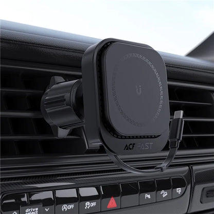 ACEFAST D32 Phone Wireless Charger Car Air Vent Phone Charger with Retractable Cable
