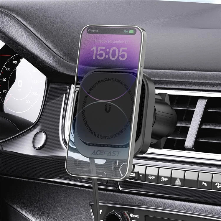 ACEFAST D32 Phone Wireless Charger Car Air Vent Phone Charger with Retractable Cable