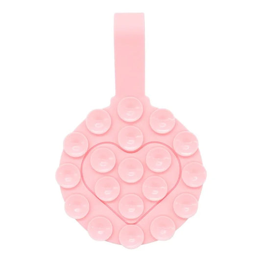 RK-X18 19 Grain Silicone Suction Cup Heart-Shaped Double-Sided Phone Holder Detachable Phone Mount