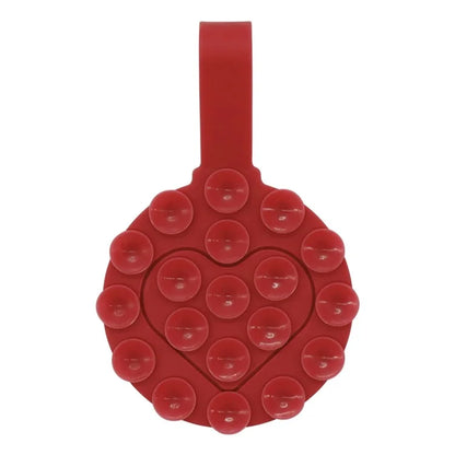 RK-X18 19 Grain Silicone Suction Cup Heart-Shaped Double-Sided Phone Holder Detachable Phone Mount