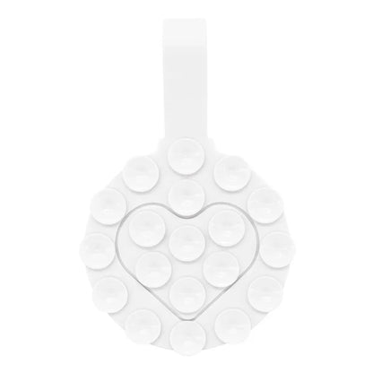 RK-X18 19 Grain Silicone Suction Cup Heart-Shaped Double-Sided Phone Holder Detachable Phone Mount