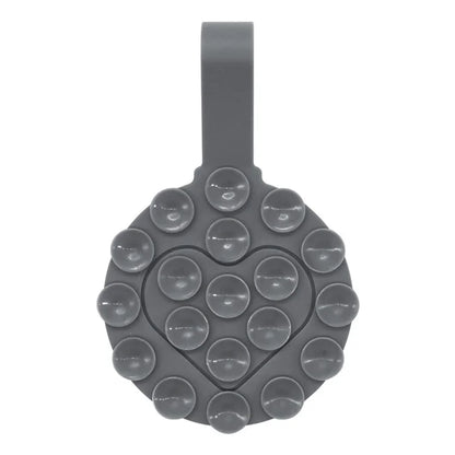 RK-X18 19 Grain Silicone Suction Cup Heart-Shaped Double-Sided Phone Holder Detachable Phone Mount