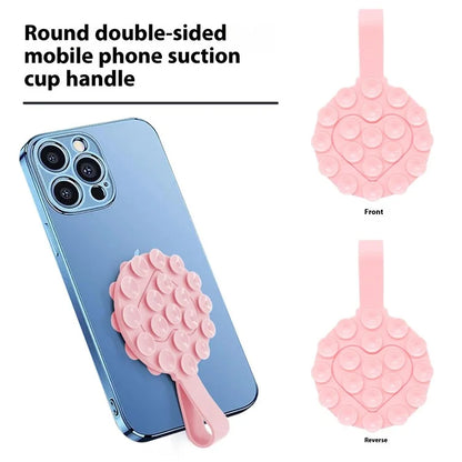 RK-X18 19 Grain Silicone Suction Cup Heart-Shaped Double-Sided Phone Holder Detachable Phone Mount