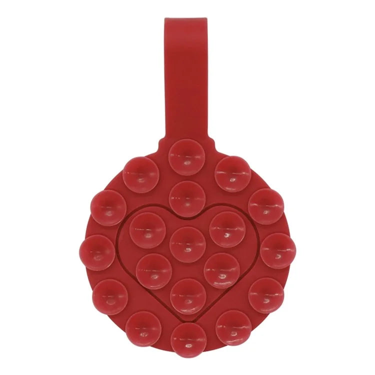 RK-X18 19 Grain Silicone Suction Cup Heart-Shaped Double-Sided Phone Holder Detachable Phone Mount