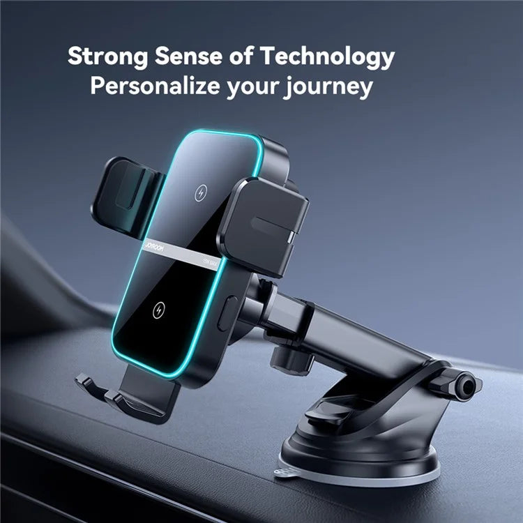 JOYROOM JR-ZS246S 15W Dual Coil Wireless Car Charger LED Light Phone Holder