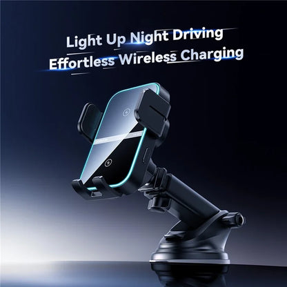 JOYROOM JR-ZS246S 15W Dual Coil Wireless Car Charger LED Light Phone Holder